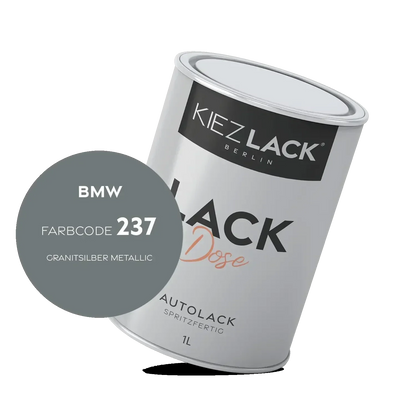 Kiezlack 1K Autolack Lackdose Basislack spritzfertig BMW 237 GRANITSILBER Metallic