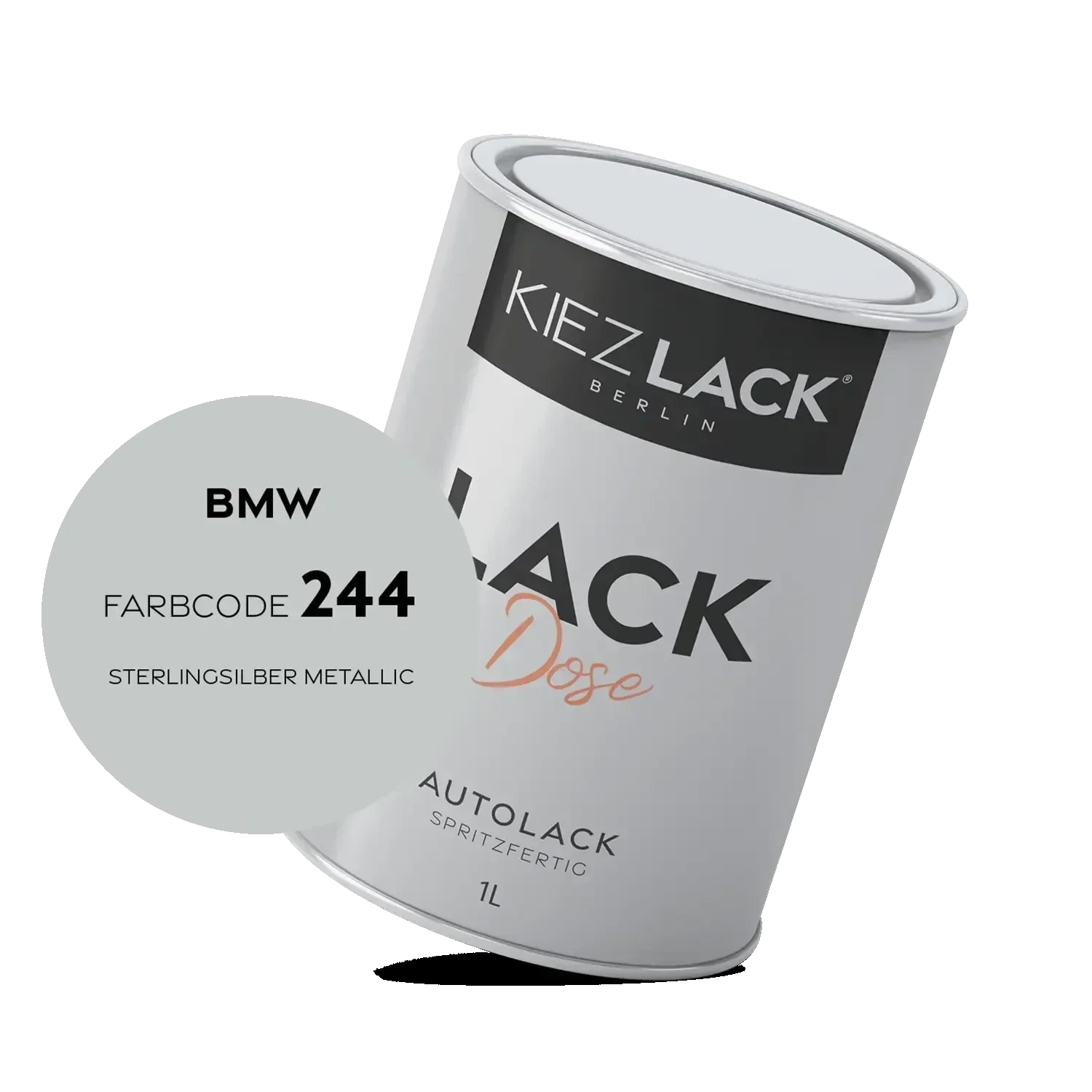 Kiezlack 1K Autolack Lackdose Basislack spritzfertig BMW 244 STERLINGSILBER Metallic
