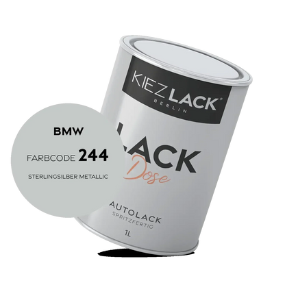 Kiezlack 1K Autolack Lackdose Basislack spritzfertig BMW 244 STERLINGSILBER Metallic