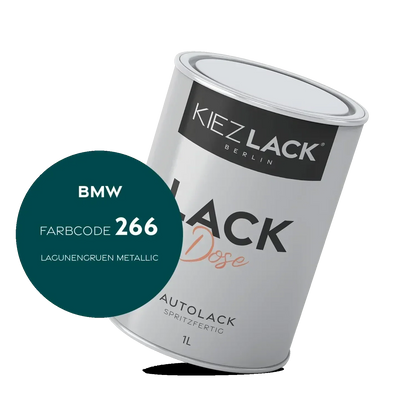 Kiezlack 1K Autolack Lackdose Basislack spritzfertig BMW 266 LAGUNENGRUEN Metallic
