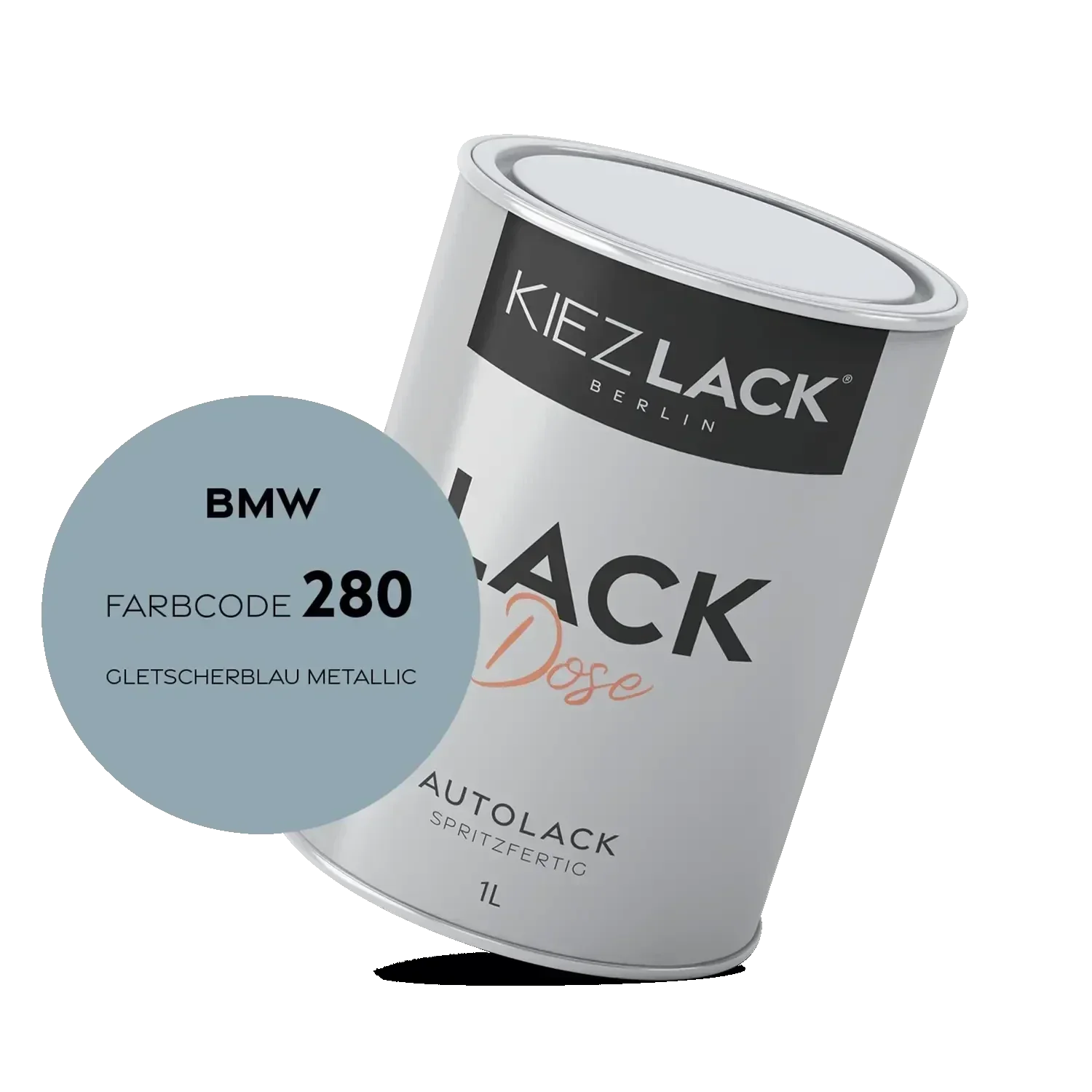Kiezlack 1K Autolack Lackdose Basislack spritzfertig BMW 280 GLETSCHERBLAU Metallic