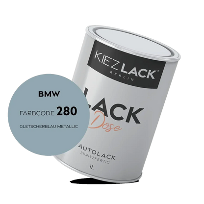 Kiezlack 1K Autolack Lackdose Basislack spritzfertig BMW 280 GLETSCHERBLAU Metallic