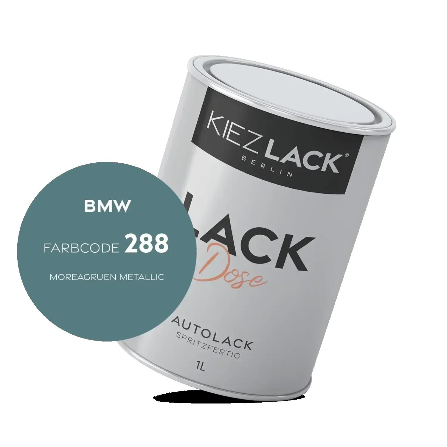 Kiezlack 1K Autolack Lackdose Basislack spritzfertig BMW 288 MOREAGRUEN Metallic