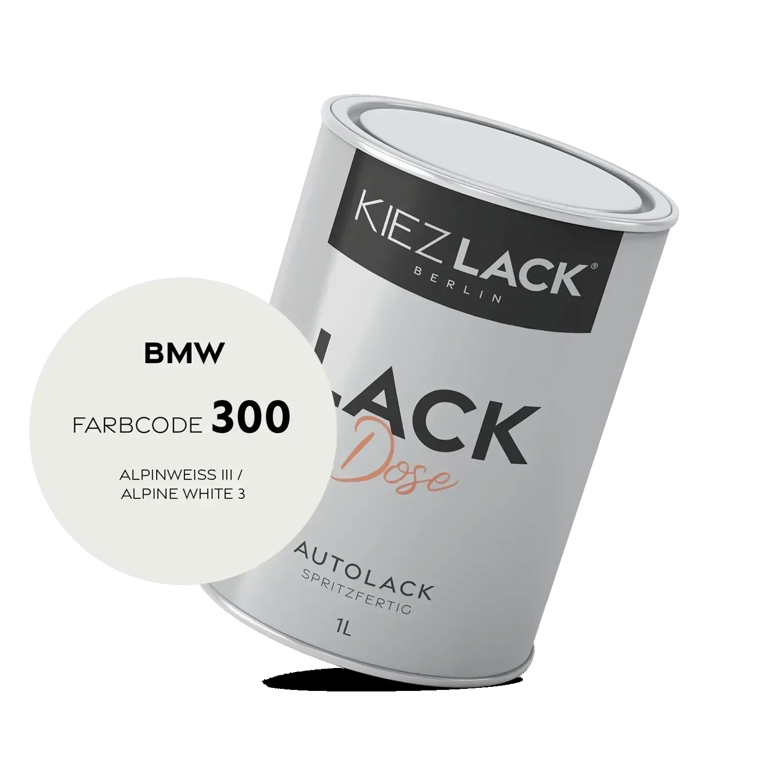 Kiezlack 1K Autolack Lackdose Basislack spritzfertig BMW 300 ALPINWEISS III