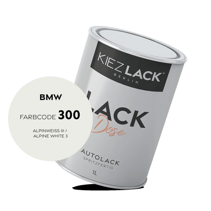 Kiezlack 1K Autolack Lackdose Basislack spritzfertig BMW 300 ALPINWEISS III