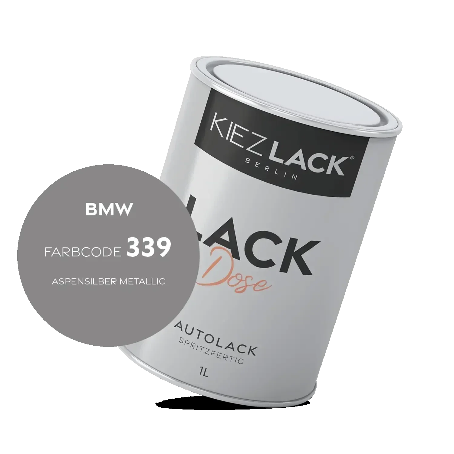 Kiezlack 1K Autolack Lackdose Basislack spritzfertig BMW 339 ASPENSILBER Metallic