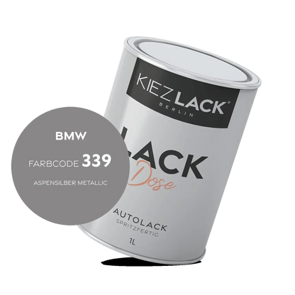 Kiezlack 1K Autolack Lackdose Basislack spritzfertig BMW 339 ASPENSILBER Metallic