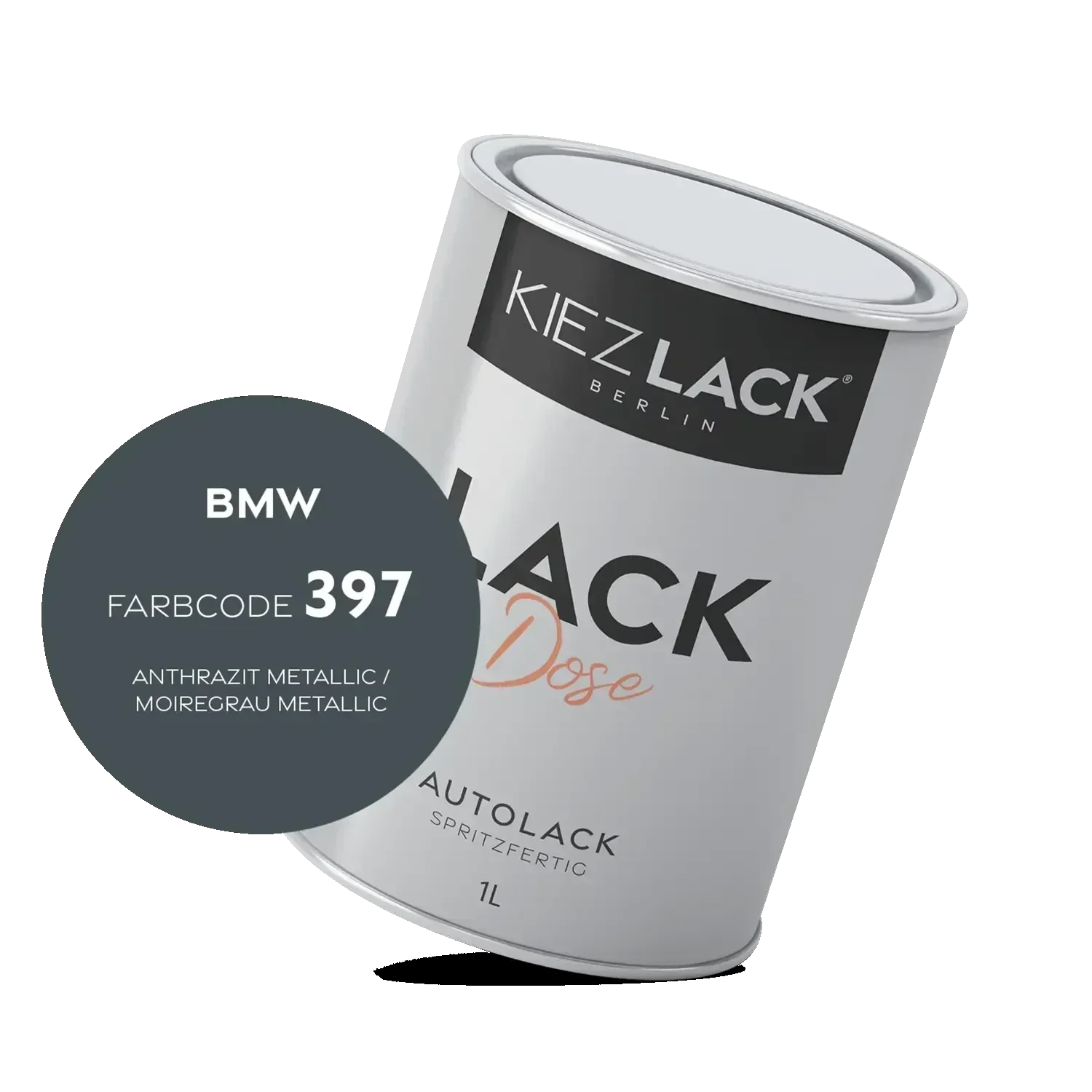 Kiezlack 1K Autolack Lackdose Basislack spritzfertig BMW 397 ANTHRAZIT Metallic