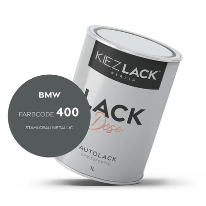 Kiezlack 1K Autolack Lackdose Basislack spritzfertig BMW 400 STAHLGRAU Metallic