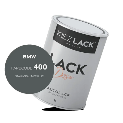 Kiezlack 1K Autolack Lackdose Basislack spritzfertig BMW 400 STAHLGRAU Metallic