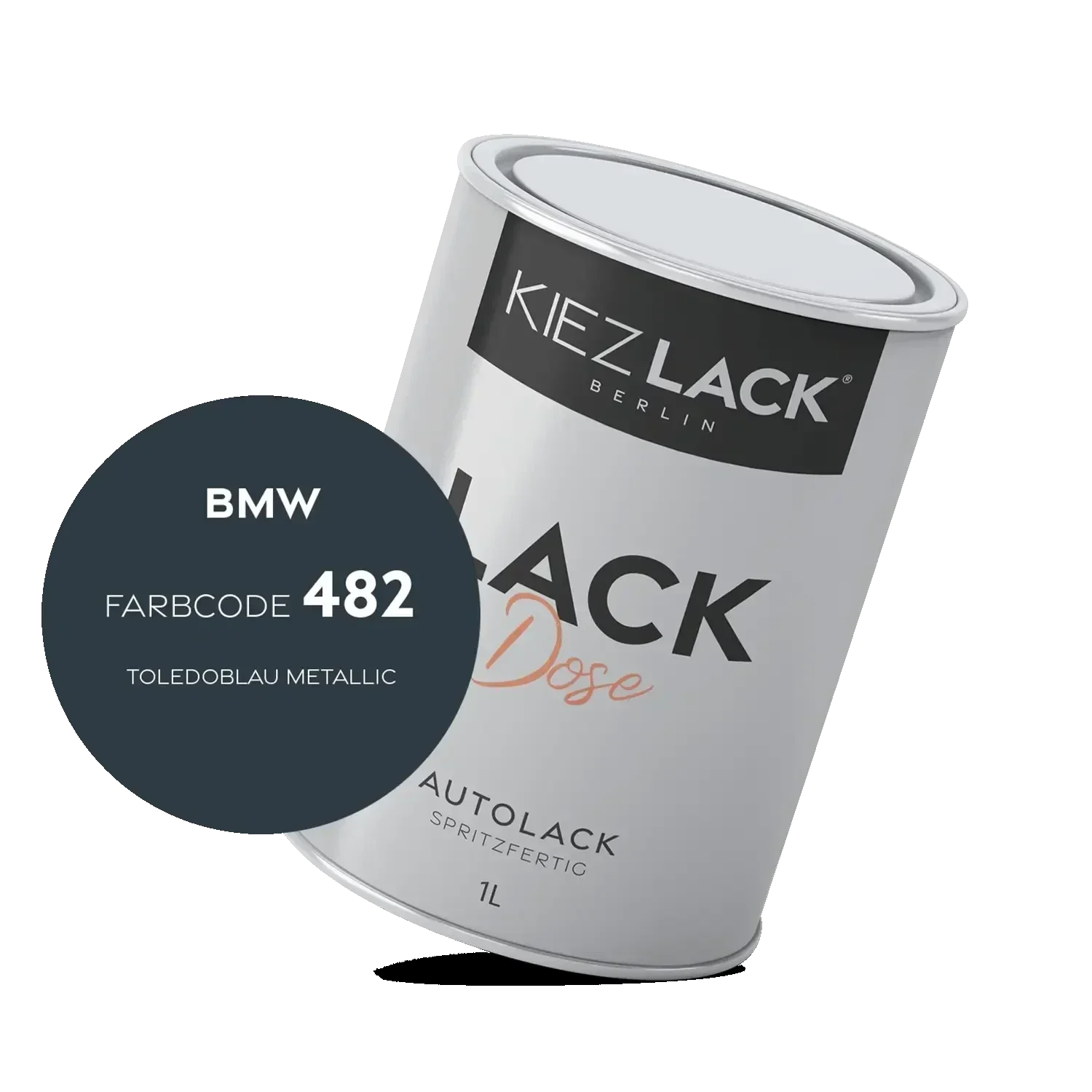 Kiezlack 1K Autolack Lackdose Basislack spritzfertig BMW 482 TOLEDOBLAU Metallic