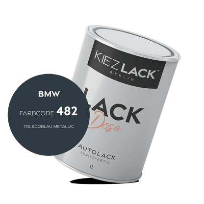 Kiezlack 1K Autolack Lackdose Basislack spritzfertig BMW 482 TOLEDOBLAU Metallic