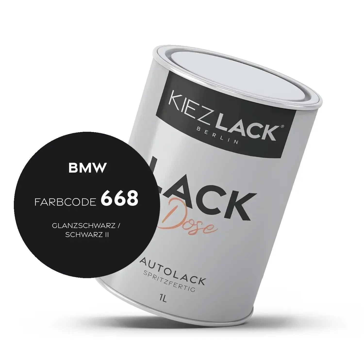 1K Autolack Lackdose Basislack spritzfertig BMW 668 GLANZSCHWARZ