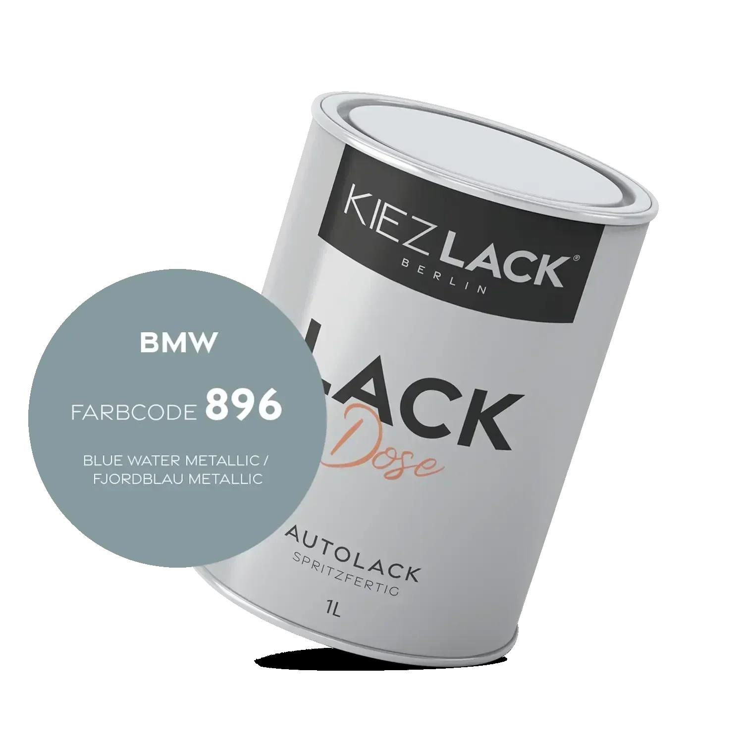 Kiezlack 1K Autolack Lackdose Basislack spritzfertig BMW 896 BLUE WATER Metallic