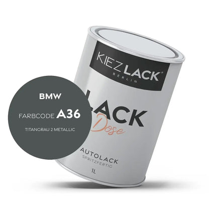 Kiezlack 1K Autolack Lackdose Basislack spritzfertig BMW A36 TITANGRAU 2 Metallic