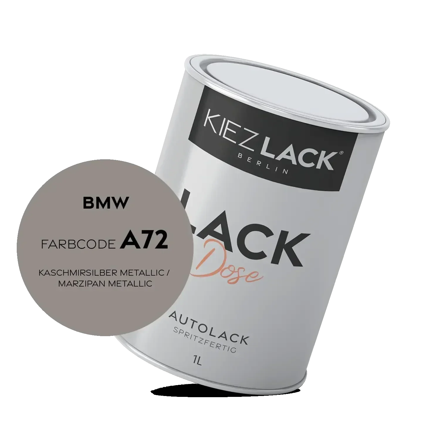 Kiezlack 1K Autolack Lackdose Basislack spritzfertig BMW A72 KASCHMIRSILBER Metallic