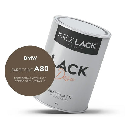 Kiezlack 1K Autolack Lackdose Basislack spritzfertig BMW A80 FERRICGRAU Metallic