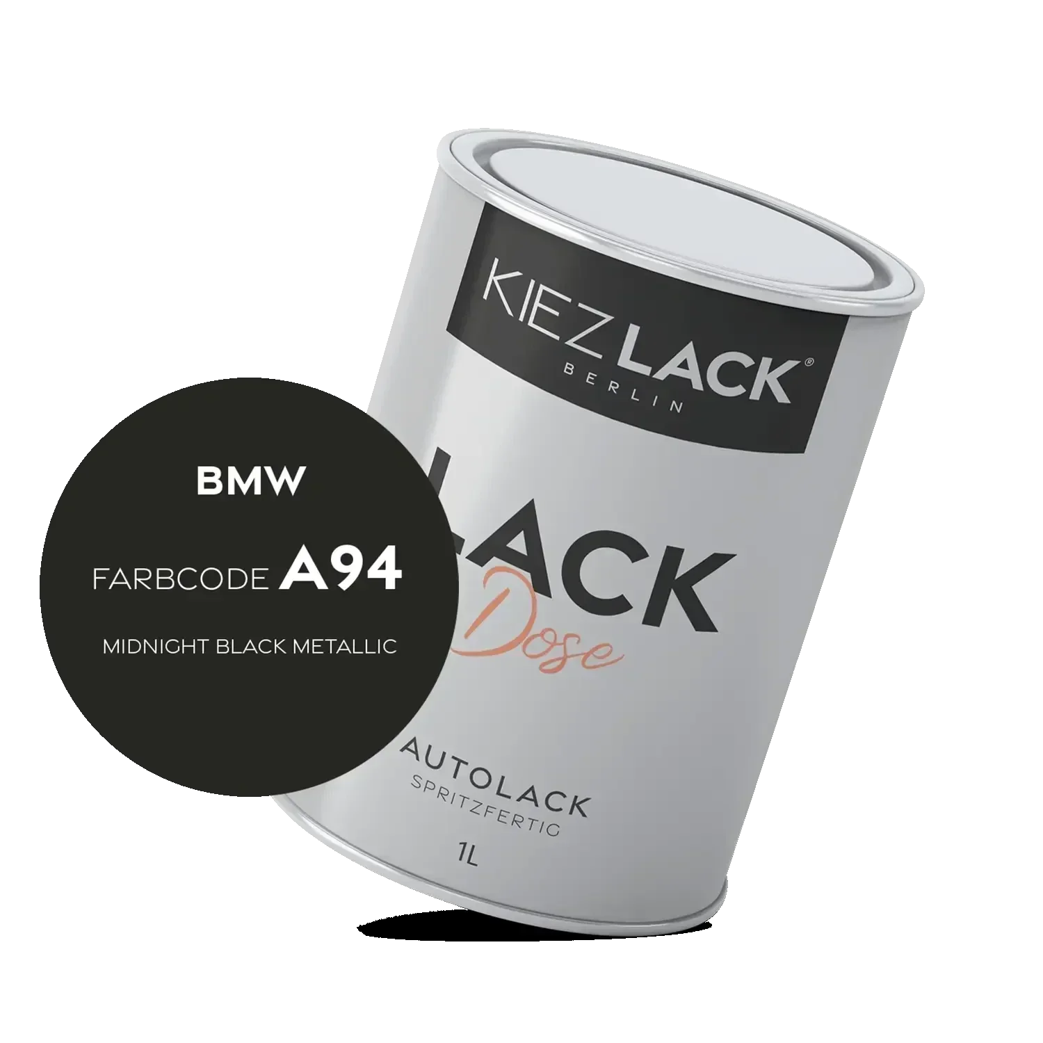 Kiezlack 1K Autolack Lackdose Basislack spritzfertig BMW A94 MIDNIGHT BLACK Metallic