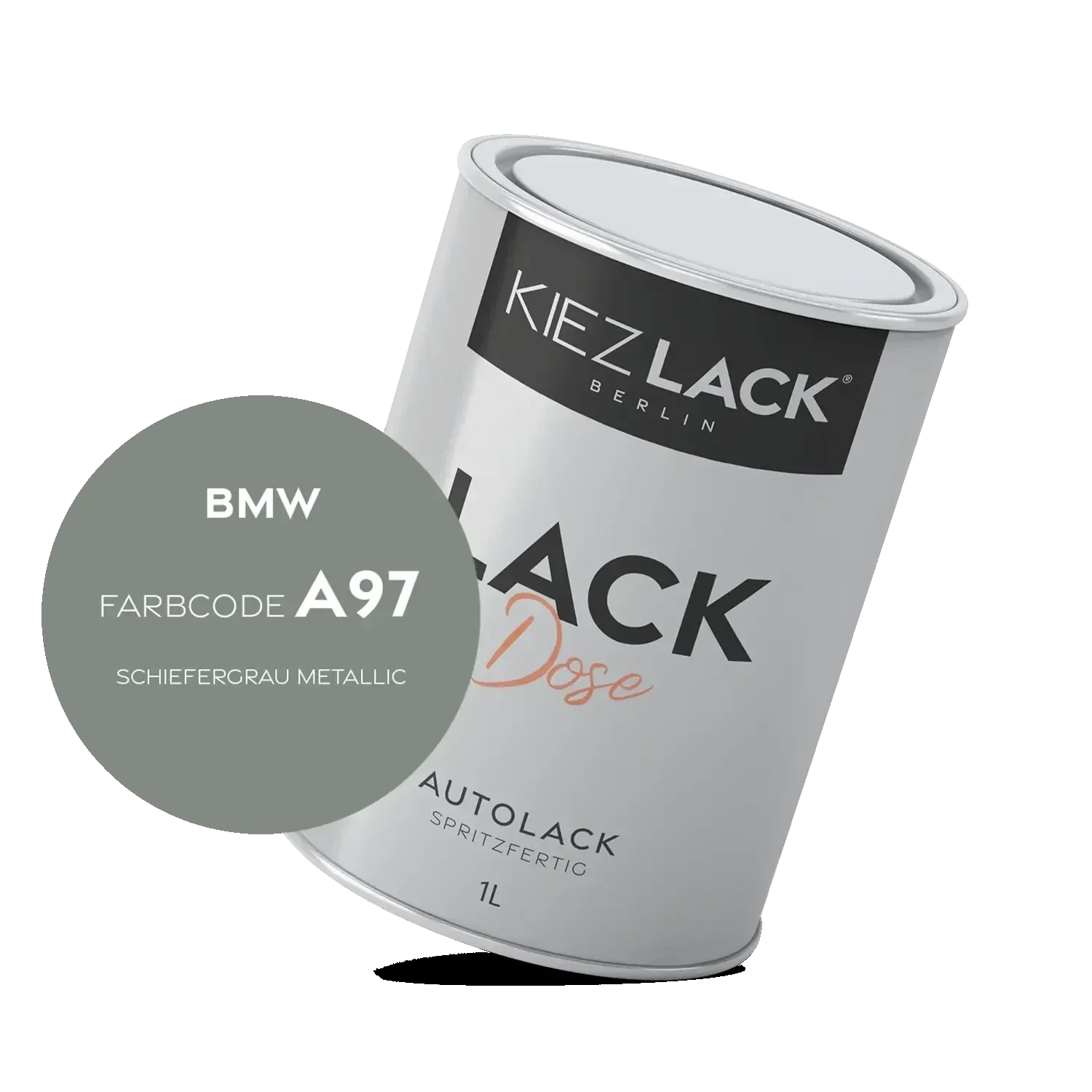 Kiezlack 1K Autolack Lackdose Basislack spritzfertig BMW A97 SCHIEFERGRAU Metallic