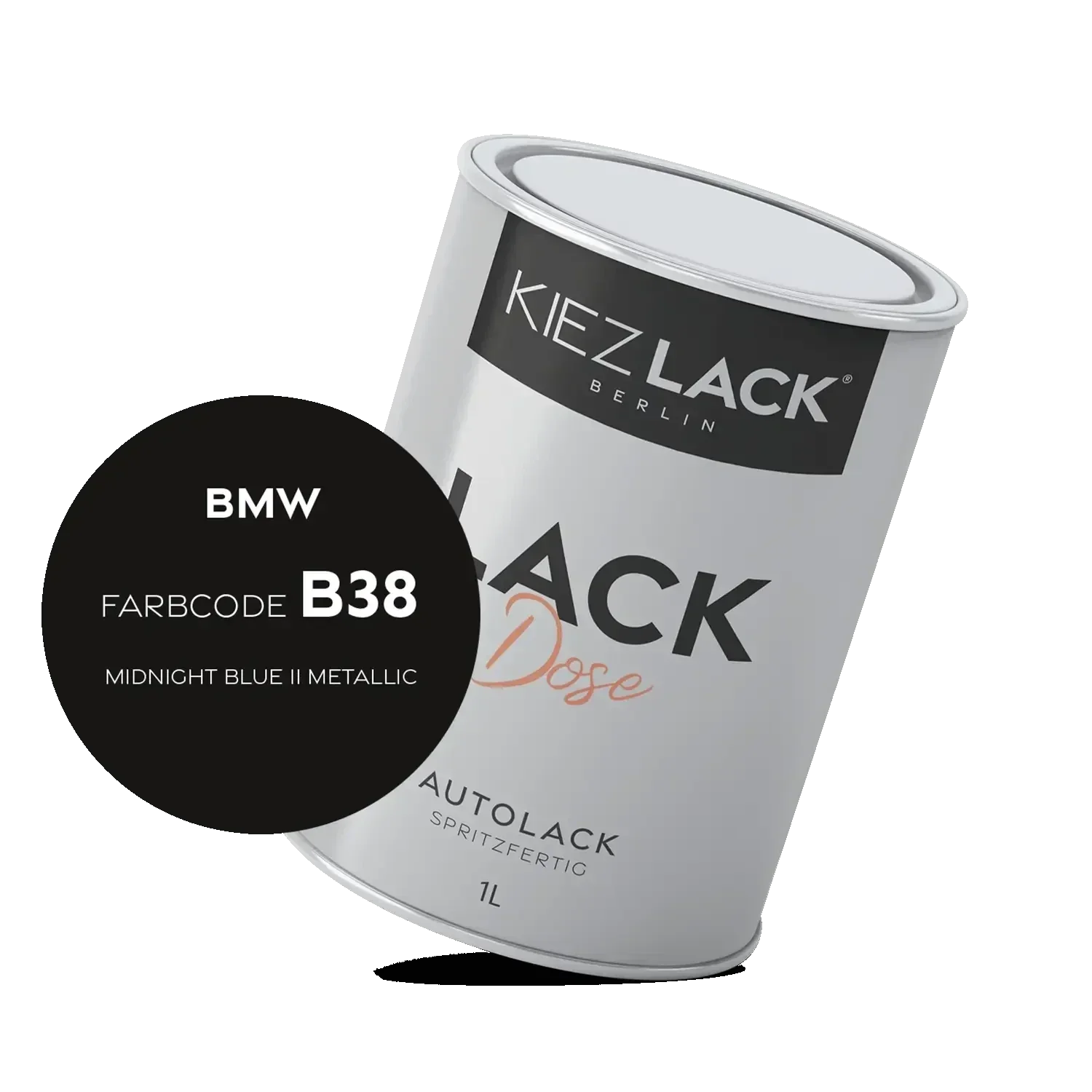 Kiezlack 1K Autolack Lackdose Basislack spritzfertig BMW B38 MIDNIGHT BLUE II Metallic