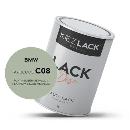 1K Autolack Lackdose Basislack spritzfertig BMW C08 PLATINSILBER Metallic