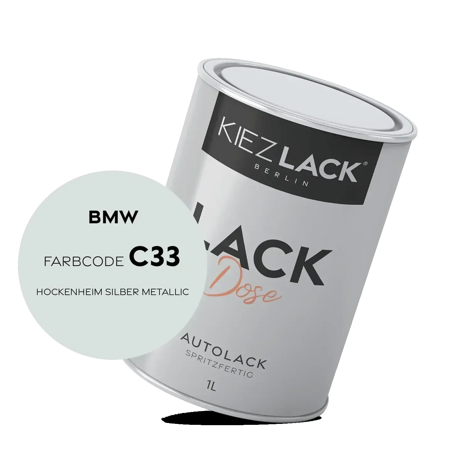 Kiezlack 1K Autolack Lackdose Basislack spritzfertig BMW C33 HOCKENHEIM SILBER Metallic