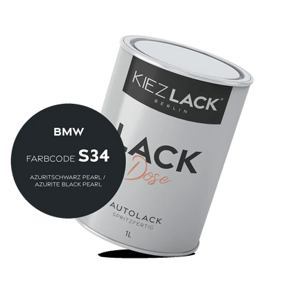 Kiezlack 1K Autolack Lackdose Basislack spritzfertig BMW S34 AZURITSCHWARZ PEARL