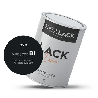 1K Autolack Lackdose Basislack spritzfertig BYD B1 SPACE BLACK MET.