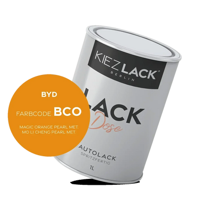 Kiezlack 1K Autolack Lackdose Basislack spritzfertig BYD BCO MAGIC ORANGE PEARL MET.