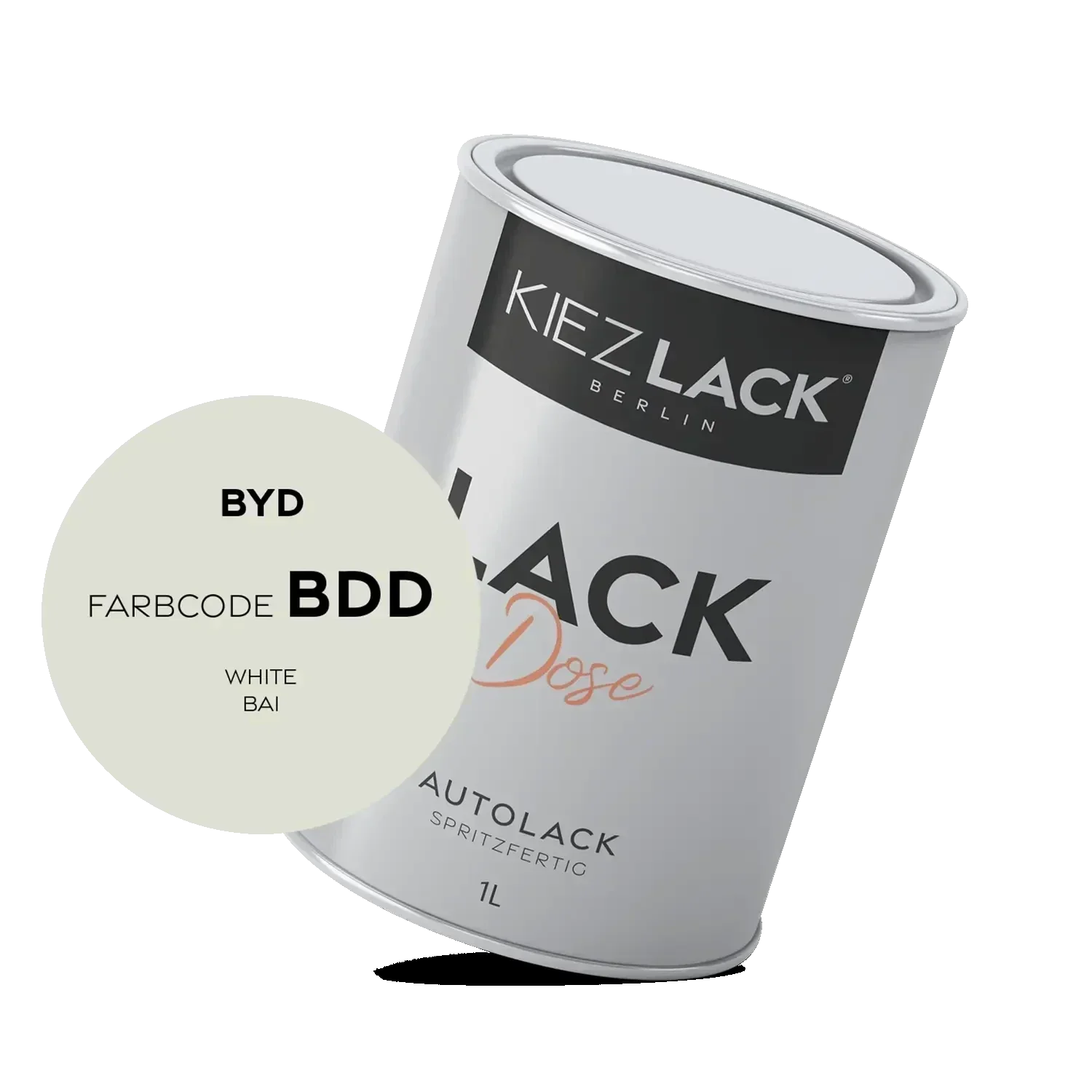 Kiezlack 1K Autolack Lackdose Basislack spritzfertig BYD BDD WHITE
