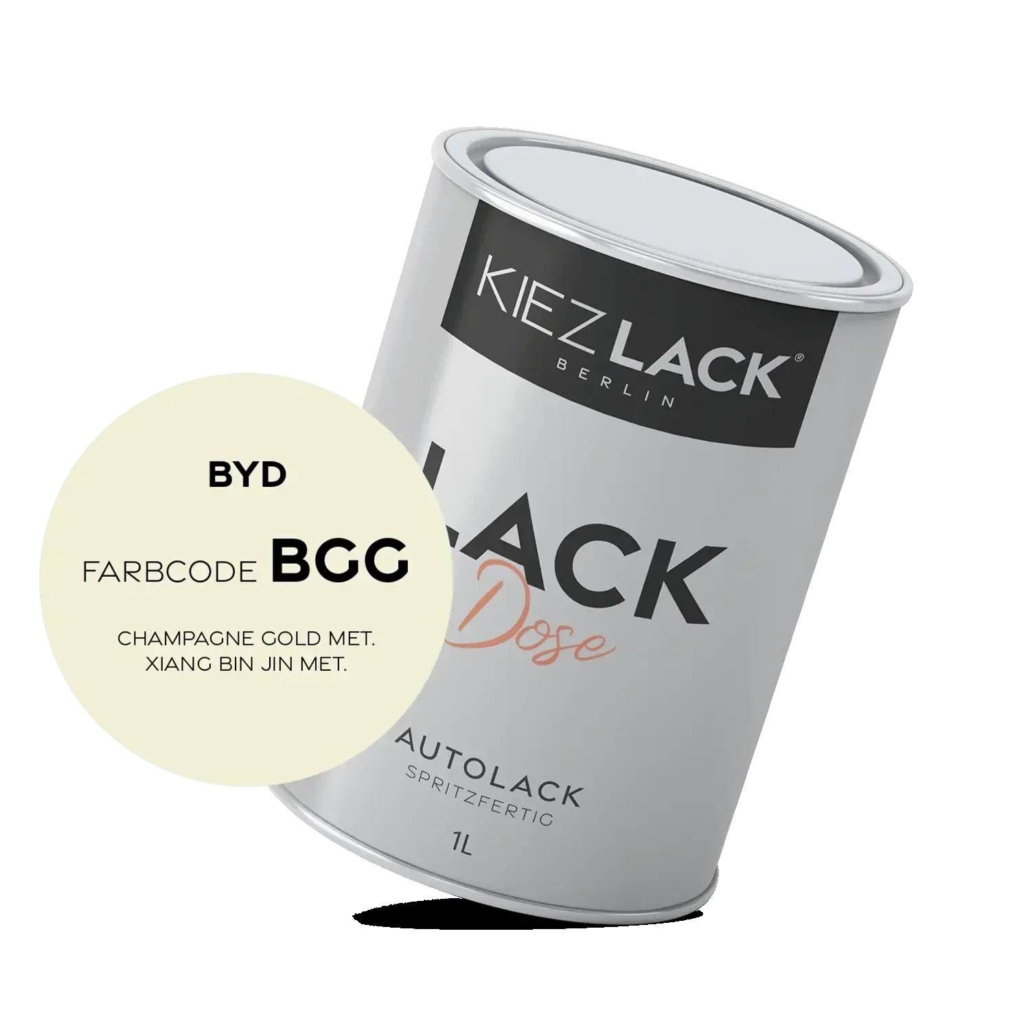 Kiezlack 1K Autolack Lackdose Basislack spritzfertig BYD BGG CHAMPAGNE GOLD MET.