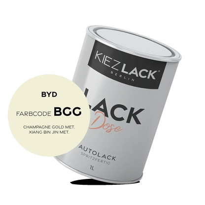 Kiezlack 1K Autolack Lackdose Basislack spritzfertig BYD BGG CHAMPAGNE GOLD MET.