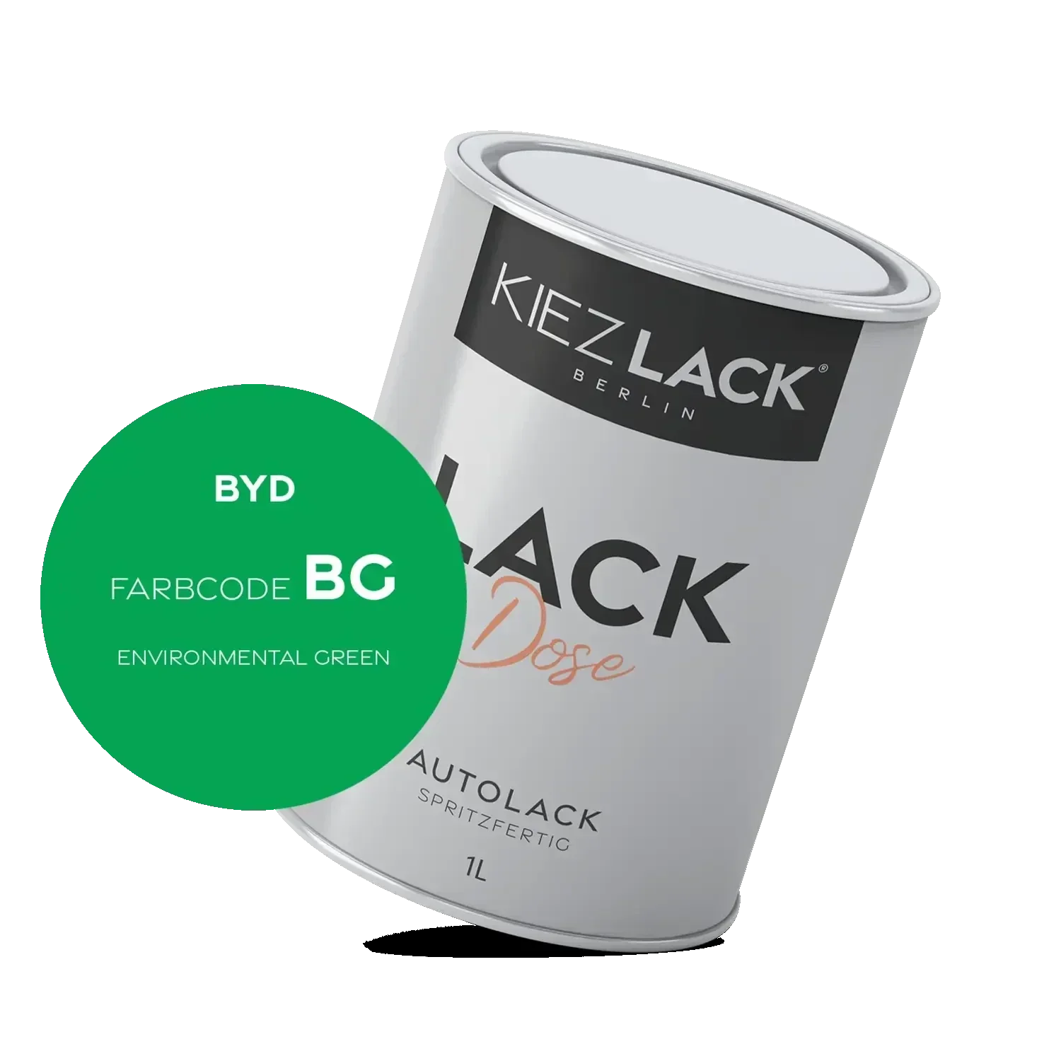 Kiezlack 1K Autolack Lackdose Basislack spritzfertig BYD BG ENVIRONMENTAL GREEN