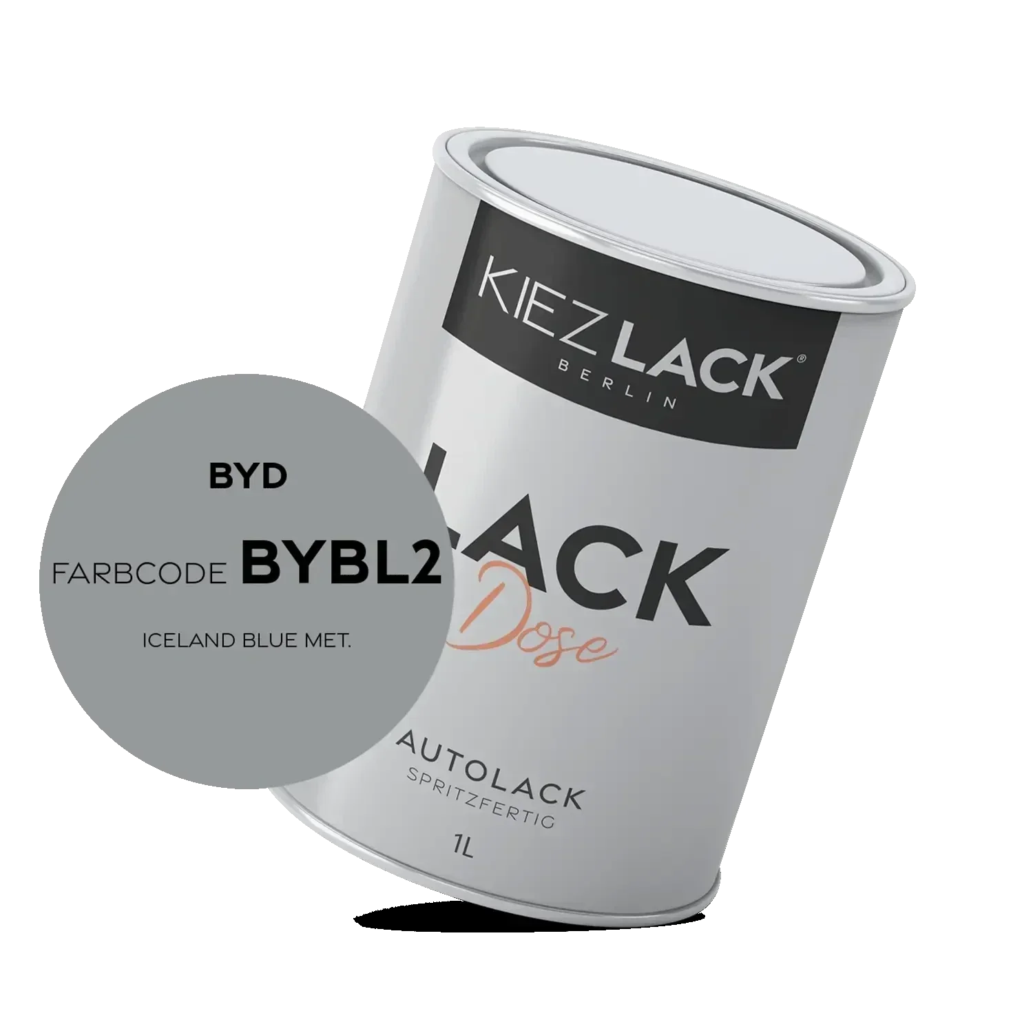 Kiezlack 1K Autolack Lackdose Basislack spritzfertig BYD BYBL2 ICELAND BLUE MET.