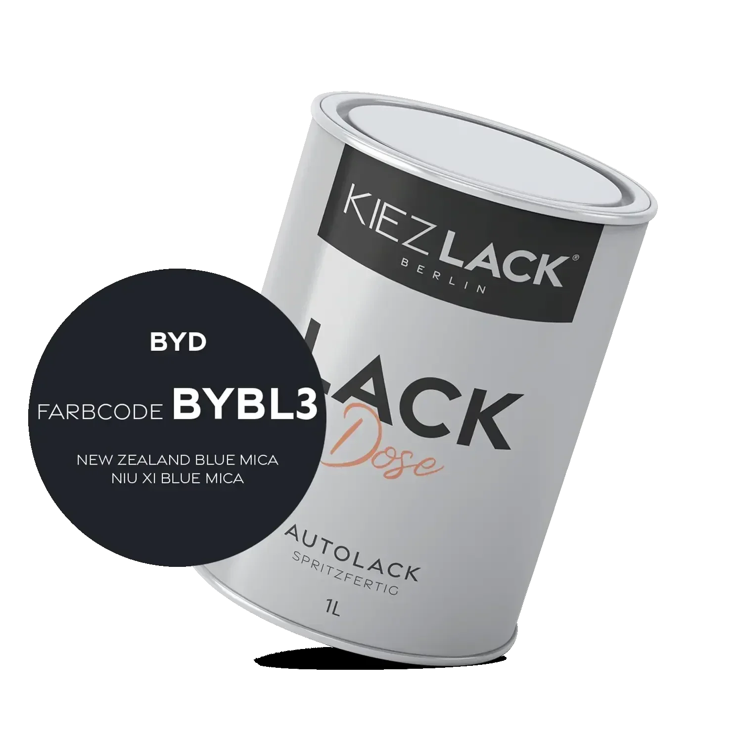 Kiezlack 1K Autolack Lackdose Basislack spritzfertig BYD BYBL3 NEW ZEALAND BLUE MICA