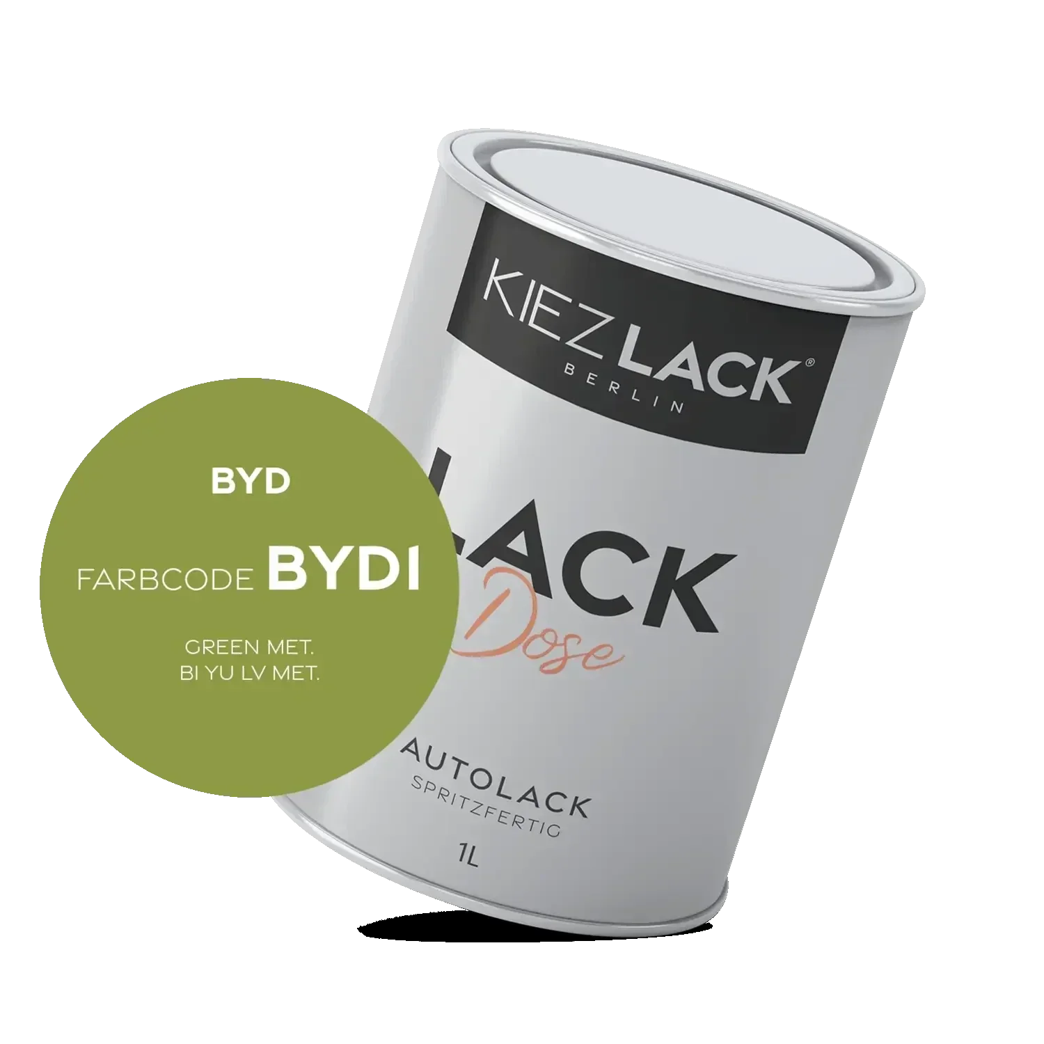 Kiezlack 1K Autolack Lackdose Basislack spritzfertig BYD BYD1 GREEN MET.