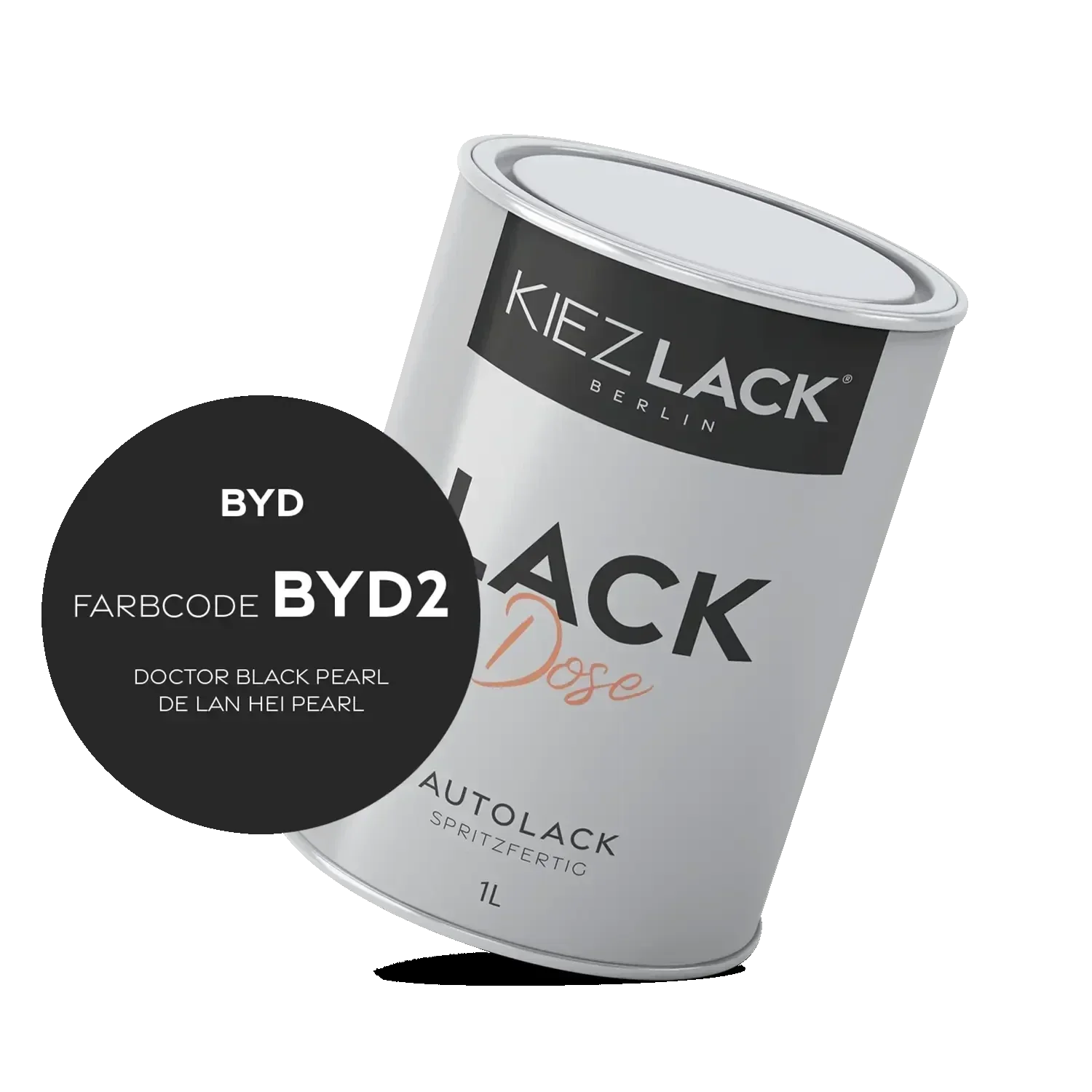 Kiezlack 1K Autolack Lackdose Basislack spritzfertig BYD BYD2 DOCTOR BLACK PEARL