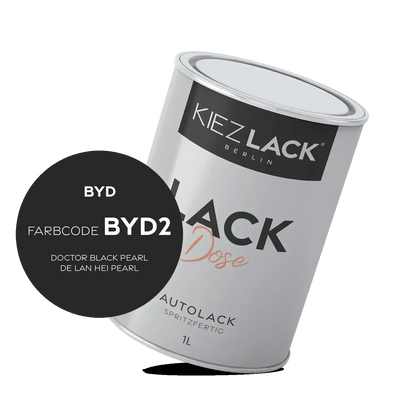 Kiezlack 1K Autolack Lackdose Basislack spritzfertig BYD BYD2 DOCTOR BLACK PEARL