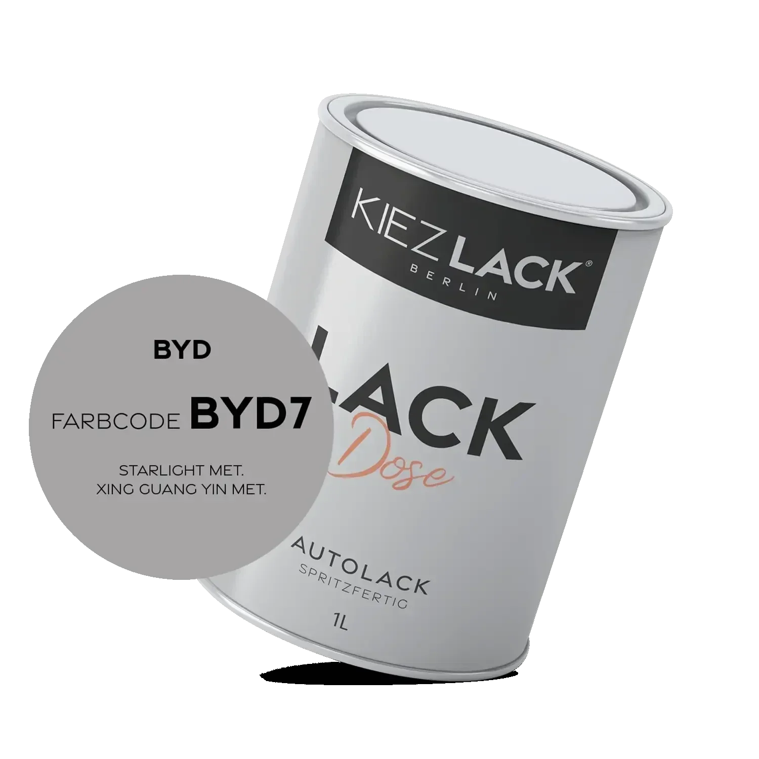 Kiezlack 1K Autolack Lackdose Basislack spritzfertig BYD BYD7 STARLIGHT MET.