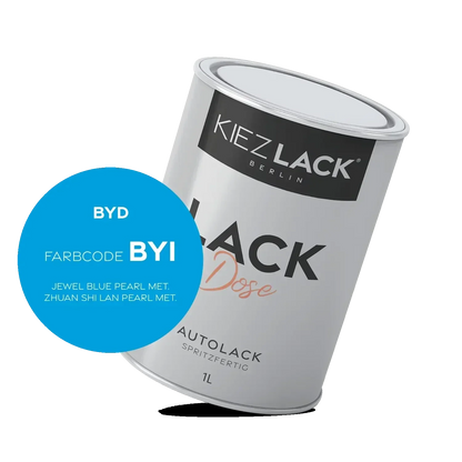 Kiezlack 1K Autolack Lackdose Basislack spritzfertig BYD BYI JEWEL BLUE PEARL MET.