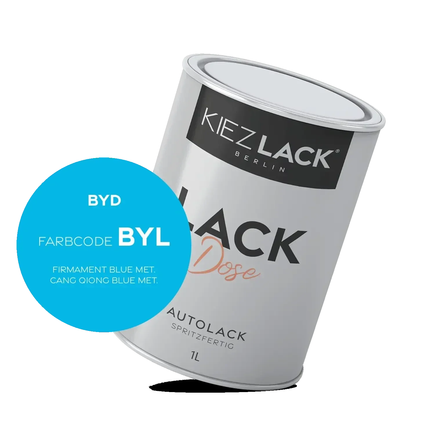Kiezlack 1K Autolack Lackdose Basislack spritzfertig BYD BYL FIRMAMENT BLUE MET.