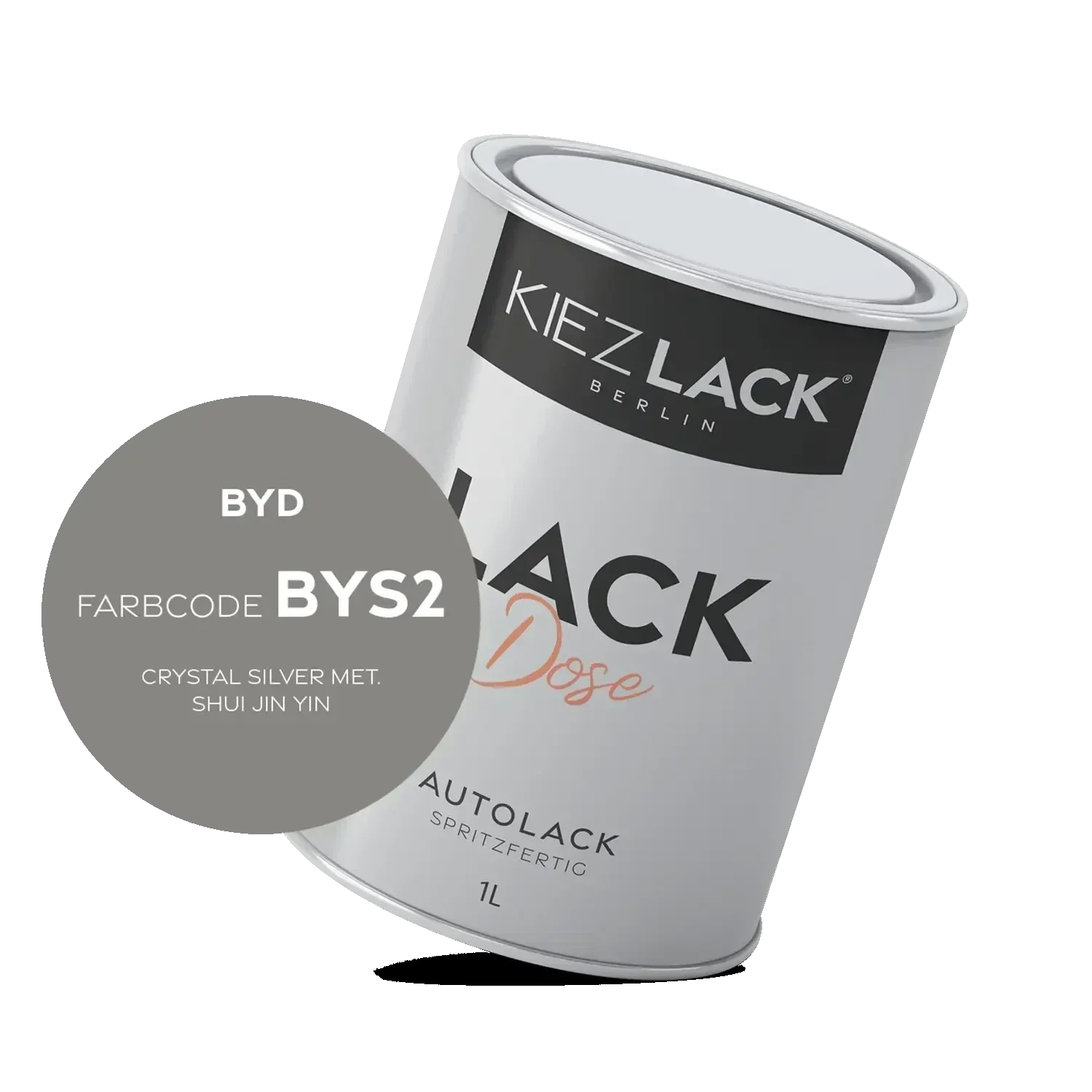 Kiezlack 1K Autolack Lackdose Basislack spritzfertig BYD BYS2 CRYSTAL SILVER MET.