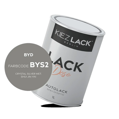 Kiezlack 1K Autolack Lackdose Basislack spritzfertig BYD BYS2 CRYSTAL SILVER MET.
