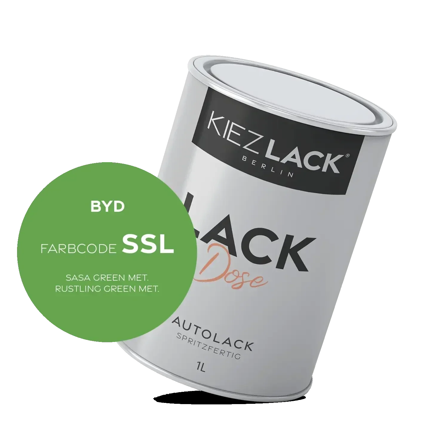 Kiezlack 1K Autolack Lackdose Basislack spritzfertig BYD SSL SASA GREEN MET.