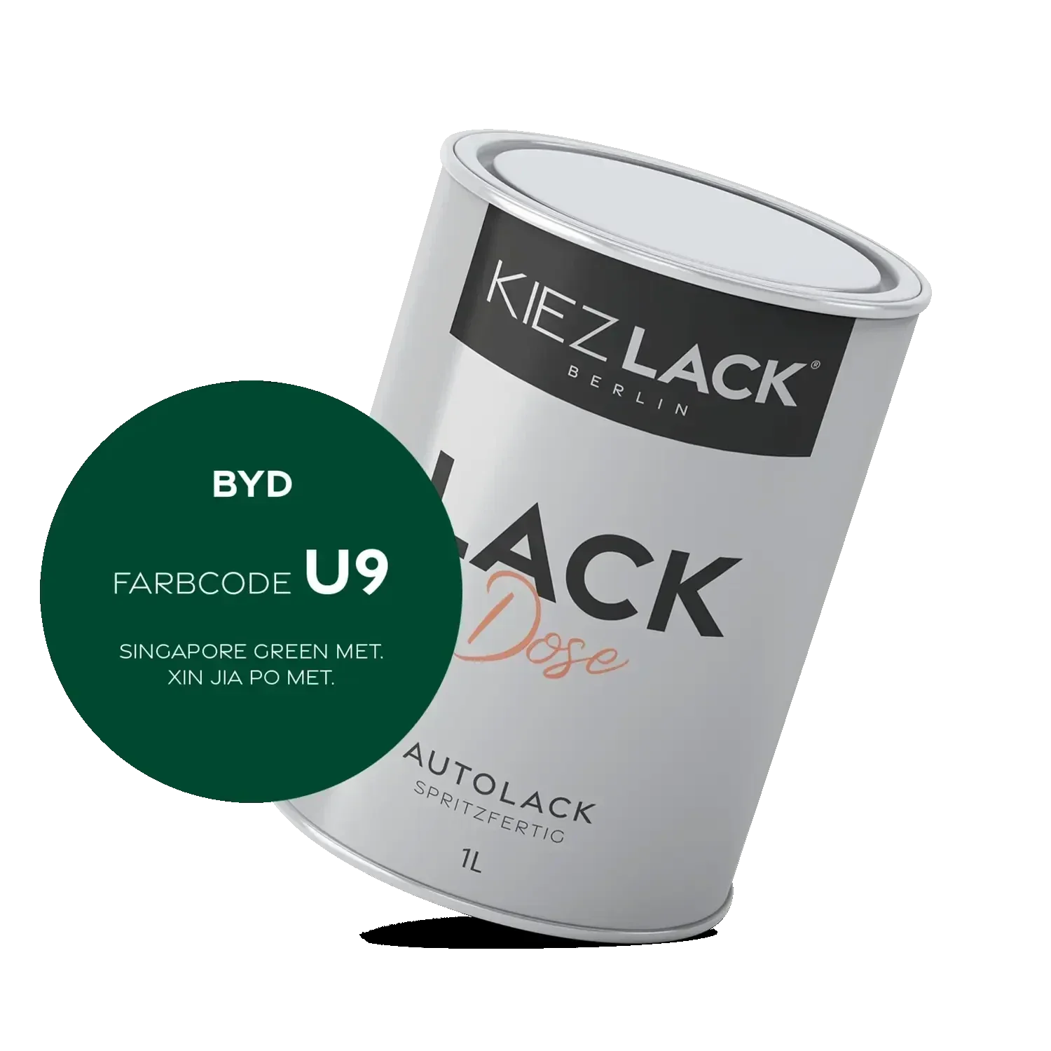 Kiezlack 1K Autolack Lackdose Basislack spritzfertig BYD U9 SINGAPORE GREEN MET.