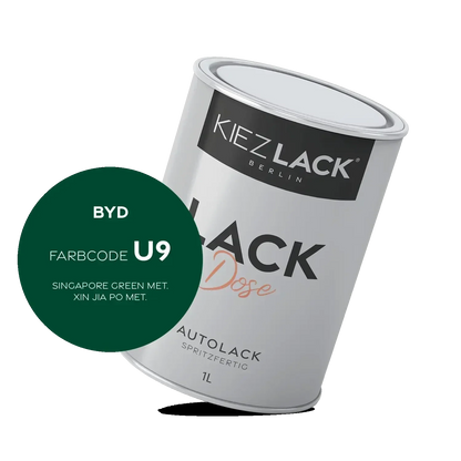 Kiezlack 1K Autolack Lackdose Basislack spritzfertig BYD U9 SINGAPORE GREEN MET.