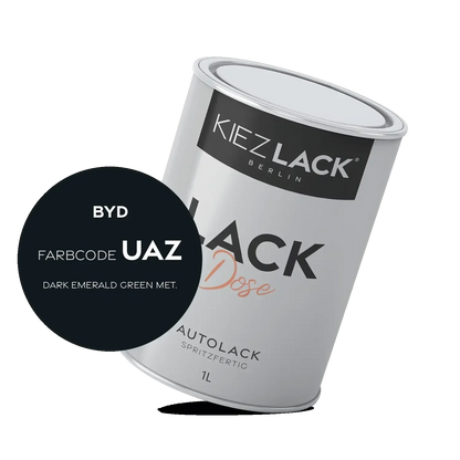 Kiezlack 1K Autolack Lackdose Basislack spritzfertig BYD UAZ DARK EMERALD GREEN MET.