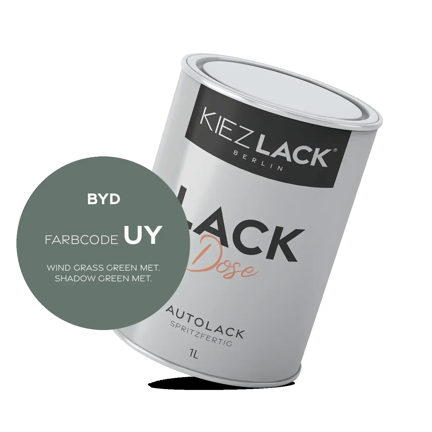 Kiezlack 1K Autolack Lackdose Basislack spritzfertig BYD UY WIND GRASS GREEN MET.