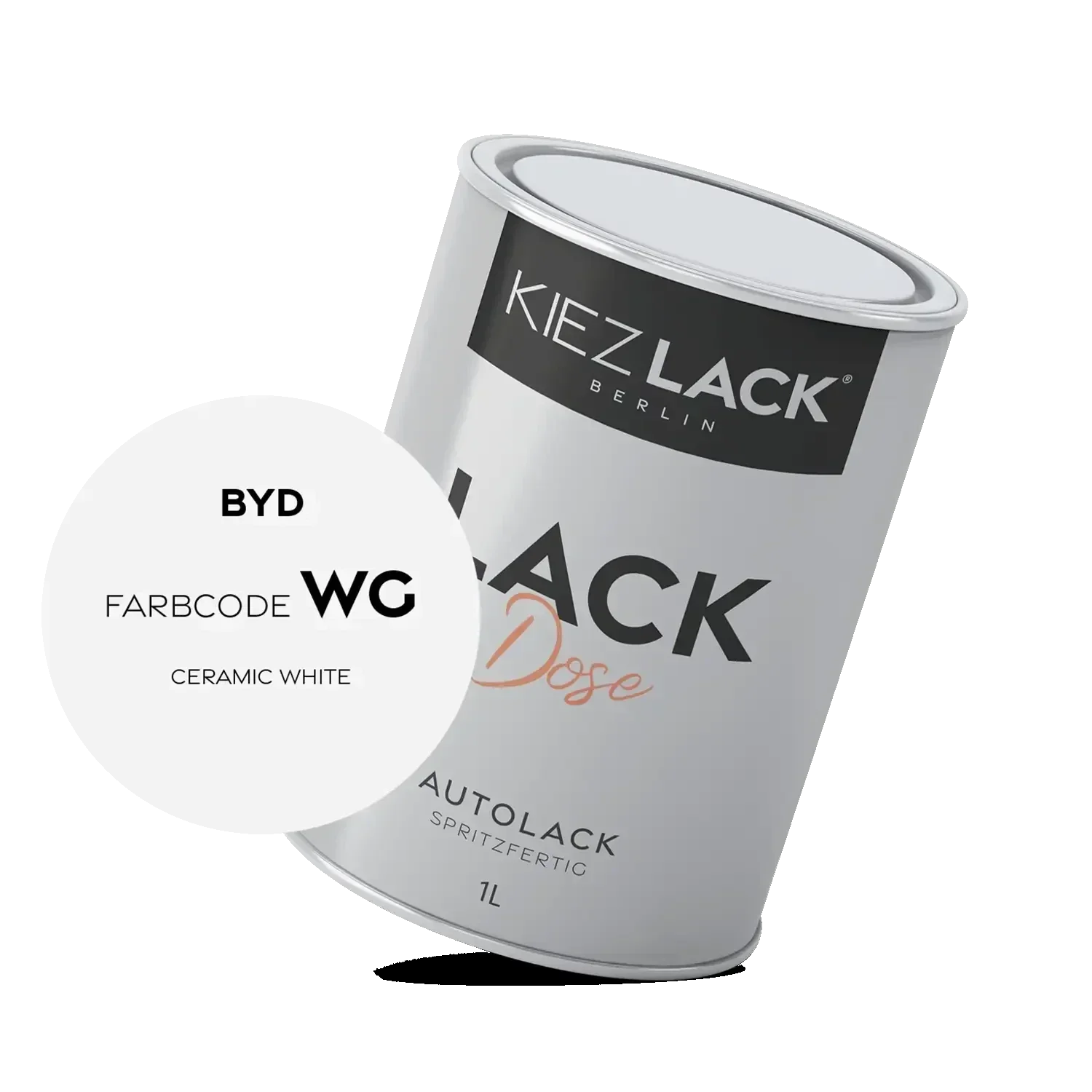Kiezlack 1K Autolack Lackdose Basislack spritzfertig BYD WG CERAMIC WHITE