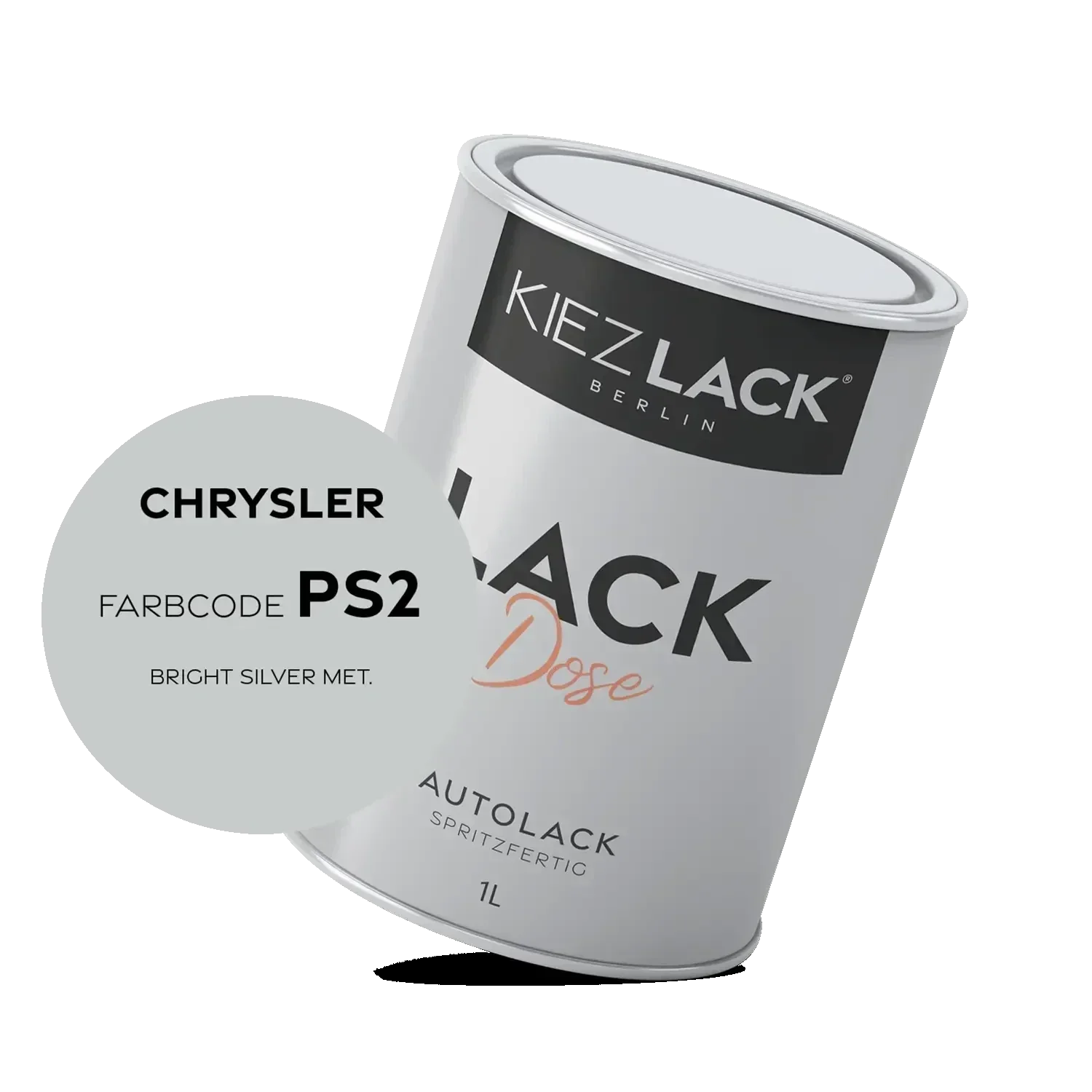 Kiezlack 1K Autolack Lackdose Basislack spritzfertig CHRYSLER PS2 BRIGHT SILVER MET.